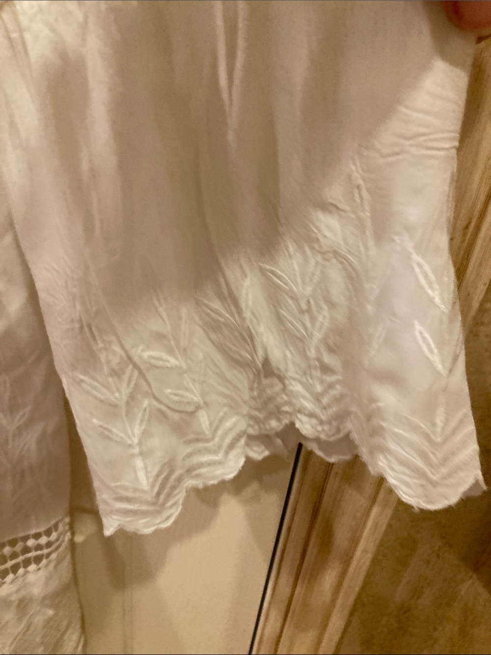 Boho White Long Sleeve Embroidered Peasant Dress - Picture 6 of 10